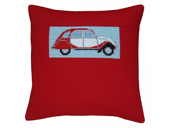 Bild: 2CV Ente rot Fru Zippe - Kreuzstich - Motiv Bild: 2CV Ente rot