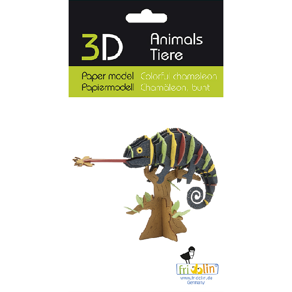 Chamäleon Fridolin - 3D Papiermodelle - Motiv: Chamäleon
