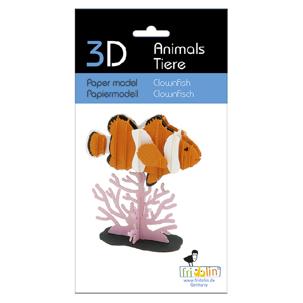 Clownfisch Fridolin - 3D Papiermodelle - Motiv: Clownfisch