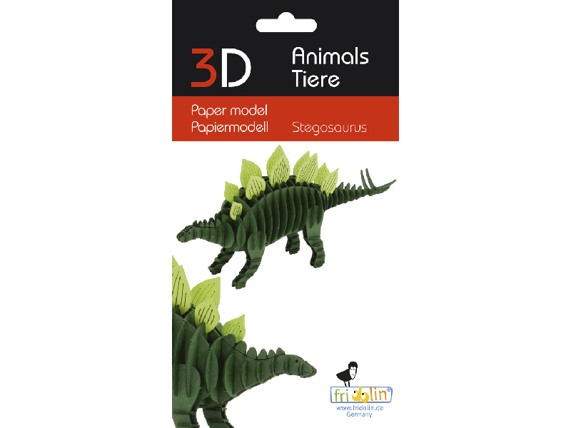 Fridolin - 3D Papiermodell - Motiv: Dino: Stegosaurus