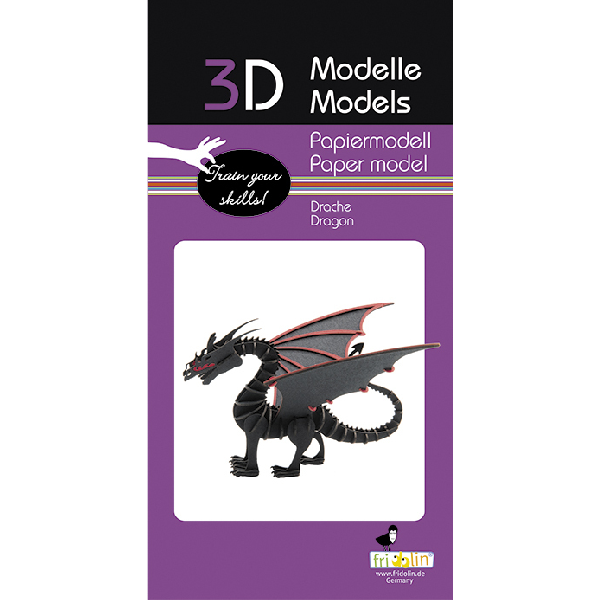 Fridolin - 3D Papiermodelle - Motiv: Drache