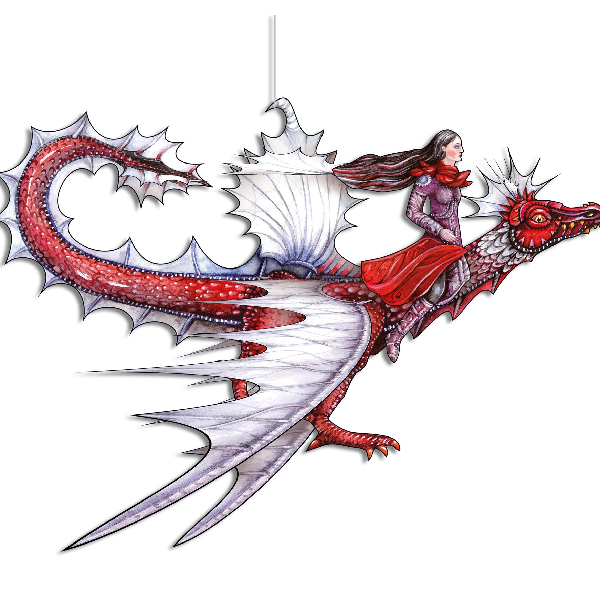 Drachen Bastellbogen aus Papier - Motiv: Drachen