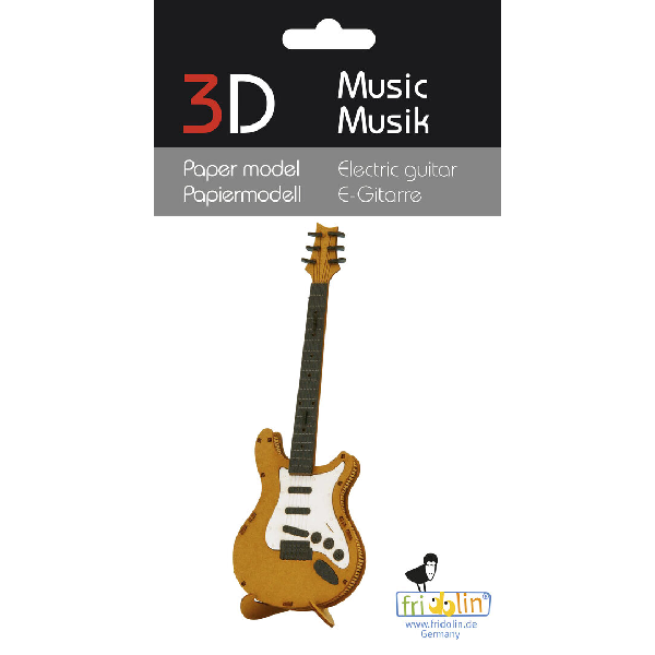 Fridolin - 3D Papiermodell - Motiv: E Gitarre