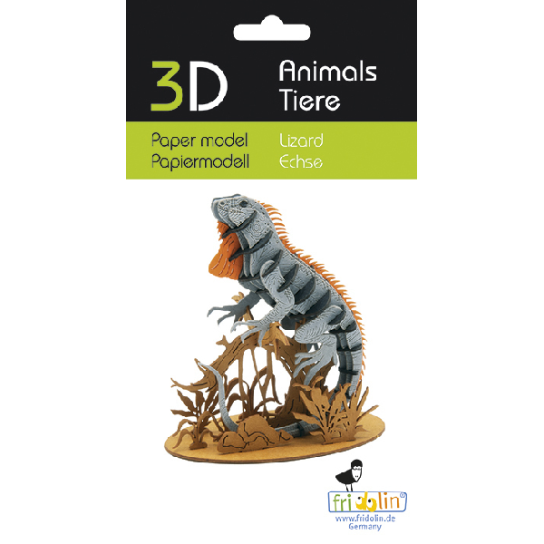 Echse Fridolin - 3D Papiermodell - Motiv: Echse