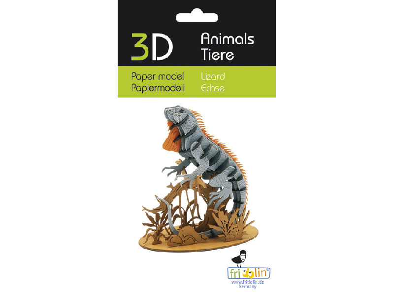 Echse Fridolin - 3D Papiermodell - Motiv: Echse