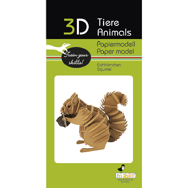 Eichhörnchen Fridolin - 3D Papiermodelle - Motiv: Eichhörnchen