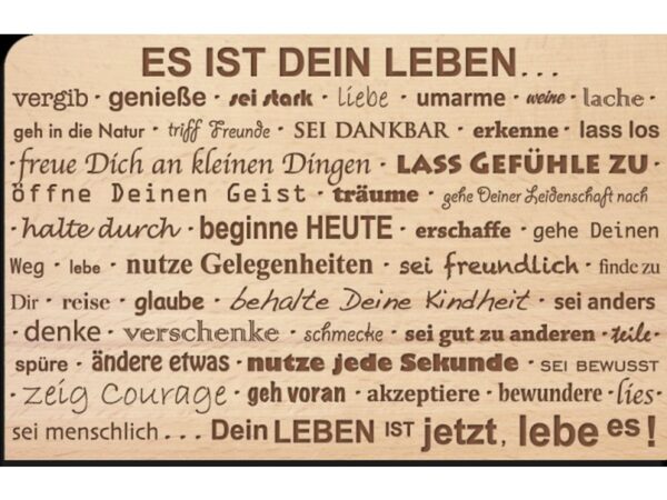 Holzpostkarte: Es ist dein Leben