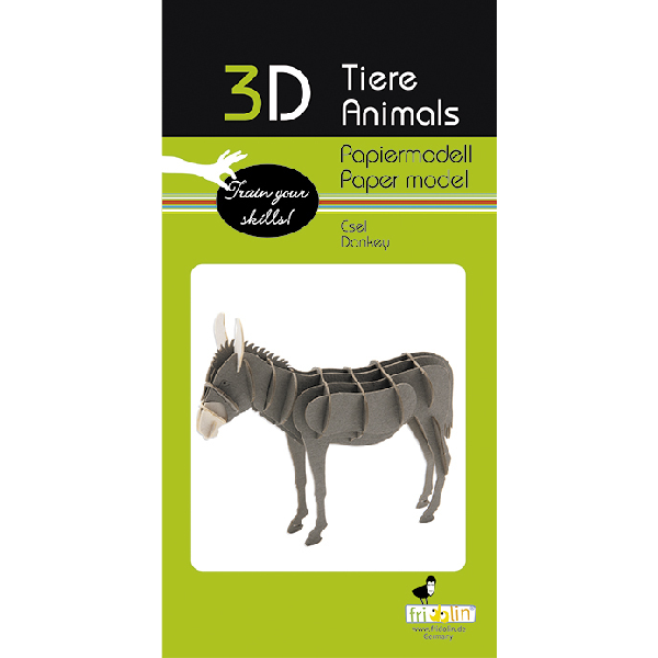 Fridolin - 3D Papiermodelle - Motiv: Esel