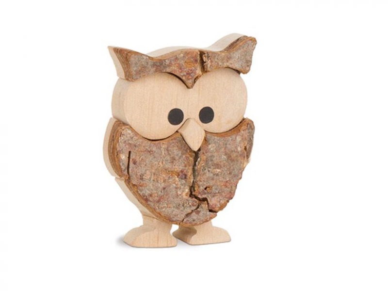 Eule: 5cm Holzfigur: Sparschwein RudiEule: 5cm