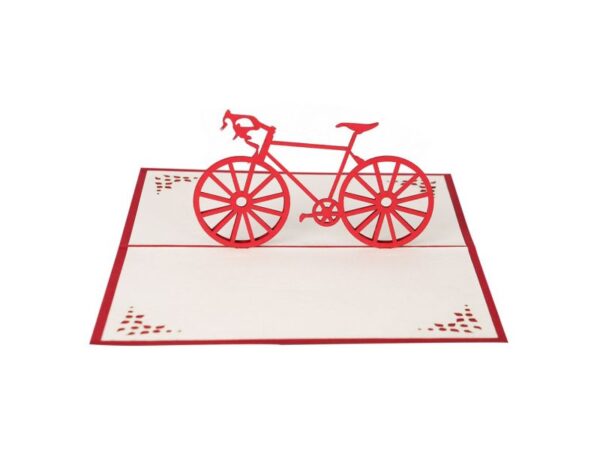 Klappkarte: GeschenkebusFahrrad rot
