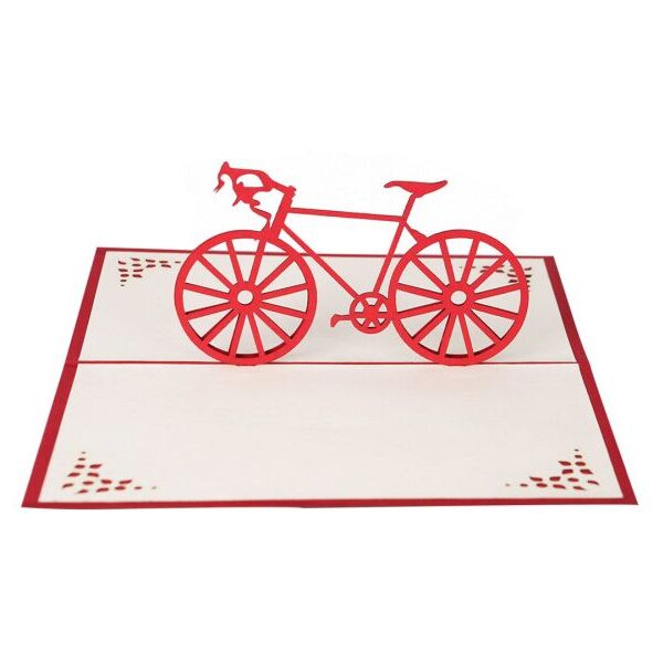 Klappkarte: GeschenkebusFahrrad rot