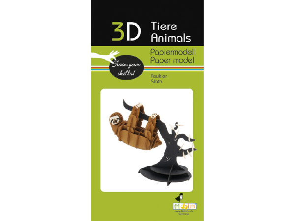 Fridolin - 3D Papiermodelle - Motiv: Faultier