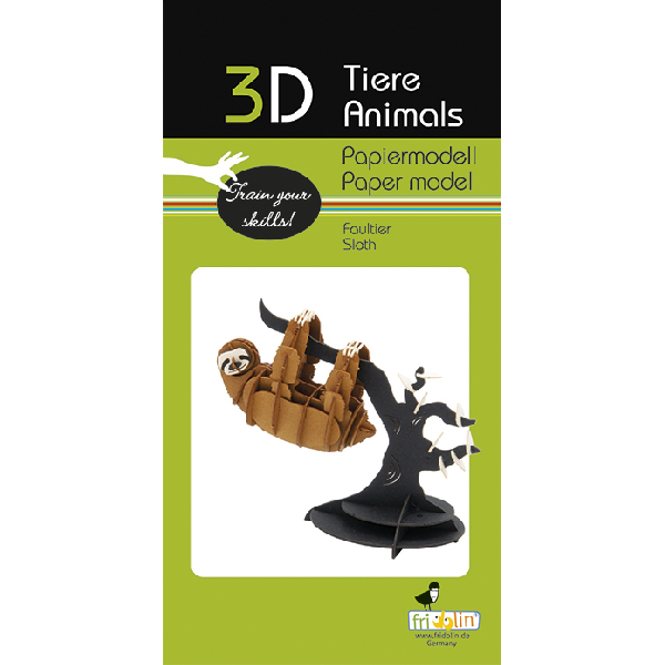 Faultier Fridolin - 3D Papiermodelle - Motiv: Faultier