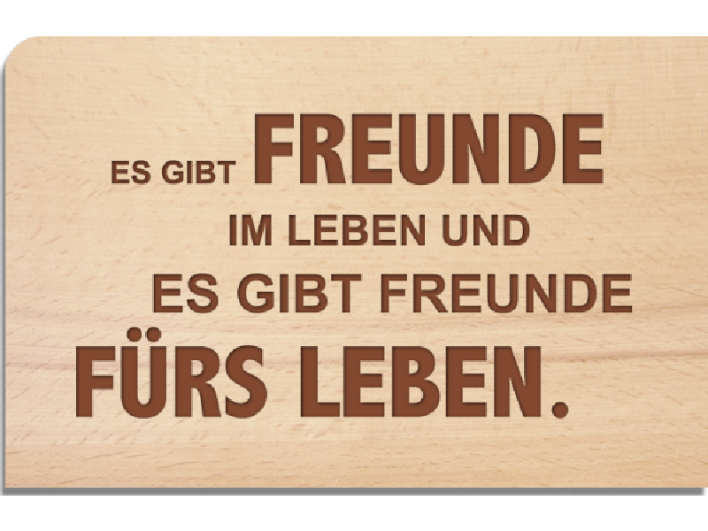 Freunde Postkarte aus Holz - Motiv: Freunde