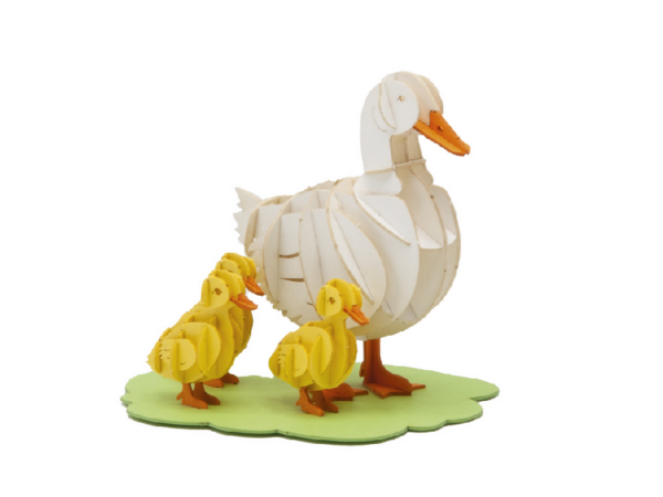 Gänsefamilie Fridolin - 3D Papiermodelle - Motiv: Gänsefamilie
