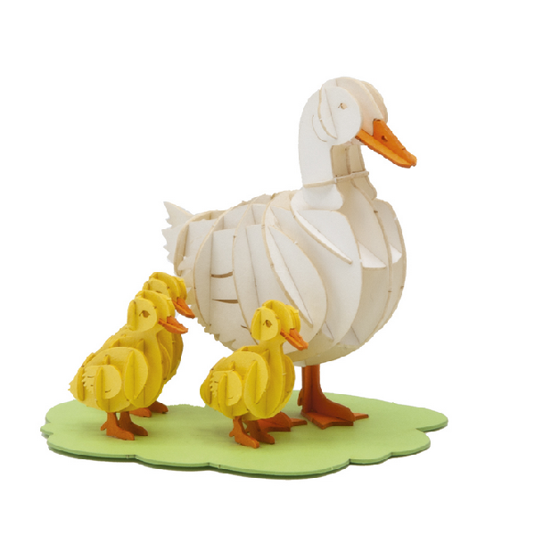 Gänsefamilie Fridolin - 3D Papiermodelle - Motiv: Gänsefamilie