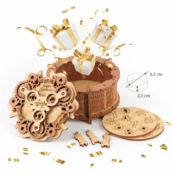 Geburtstagskuchen-Geschenk-Puzzle-Rätsel-Box Geburtstagskuchen Geschenk Puzzle Rätsel Box