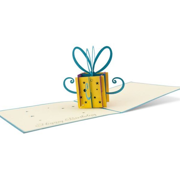 Klappkarte: Geschenkbox Happy Birthday