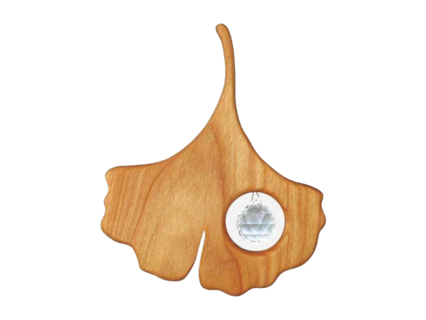 Ginkgo Holz und Kristall - Motiv: Ginkgo