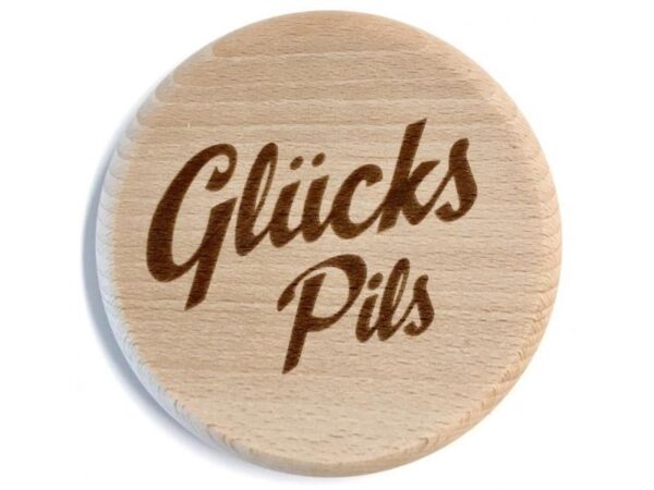 Glasdeckel aus Holz: GlücksPils