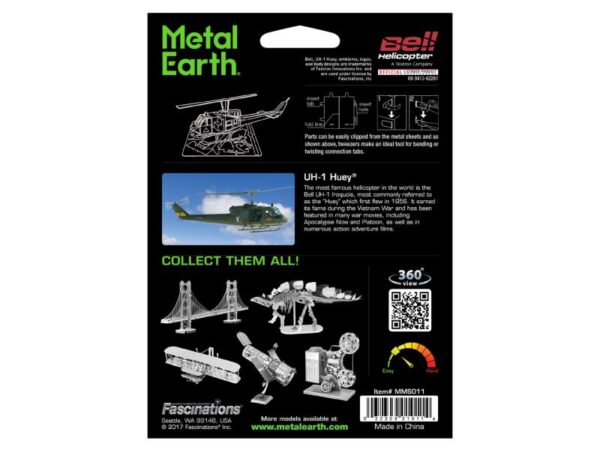 Helicopter Huey UH-1 Metal Earth - Metallbausatz: Helicopter Huey UH 1