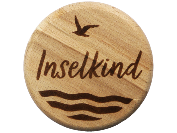 Glasdeckel aus Holz - Motiv:Inselkind