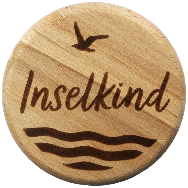 Inselkind Glasdeckel aus Holz - Motiv:Inselkind