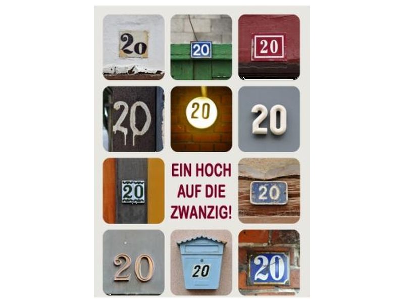Karte zum runden Geburtstag: 20