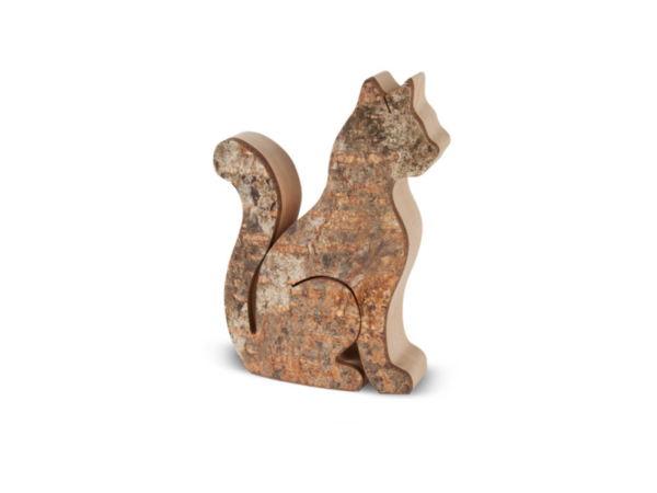 Holzfigur: Katze sitzend