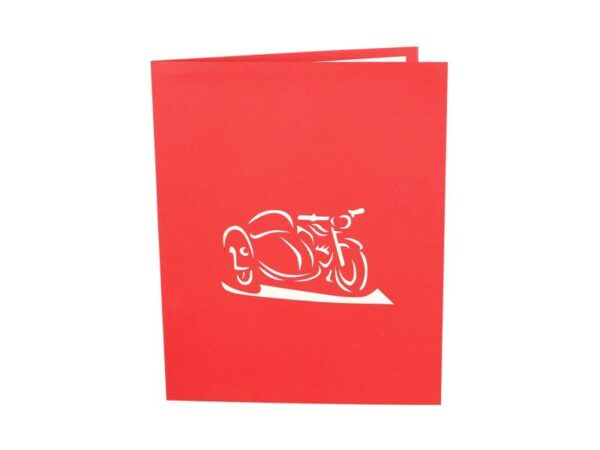 Klappkarte: Motorrad mit Beiwagen 1454