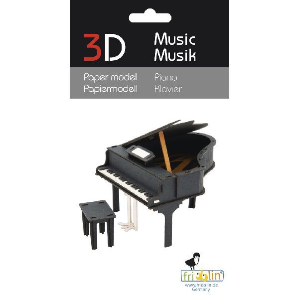 Fridolin - 3D Papiermodell - Motiv: Klavier