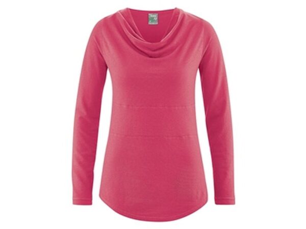 Langarmshirt mit Wasserfallkragen Langarmshirt mit Wasserfallkragen