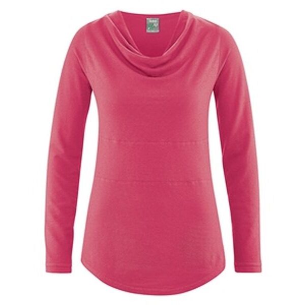 Langarmshirt mit Wasserfallkragen Langarmshirt mit Wasserfallkragen