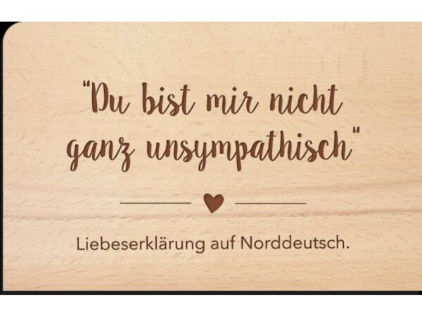 Holzpostkarte: Liebeserklärung auf Norddeutsch