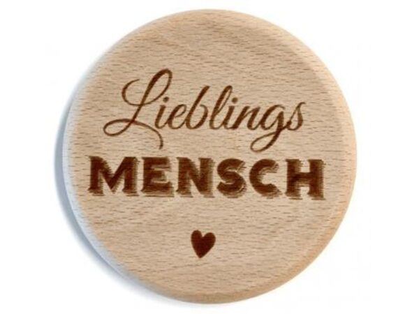 Glasdeckel aus Holz: Lieblingsmensch