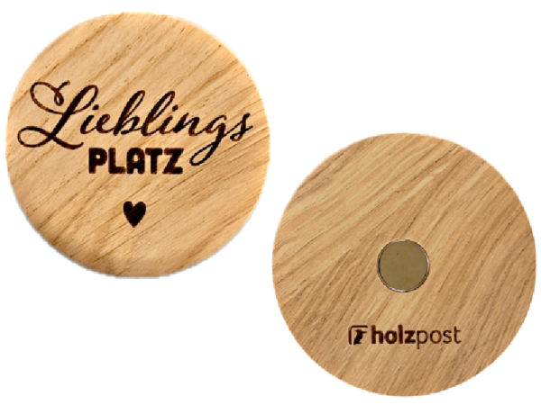 Lieblingsplatz Magnet aus Holz - Motiv: Lieblingsplatz