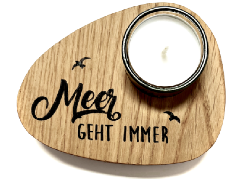 Teelicht aus Holz: Meer geht immer
