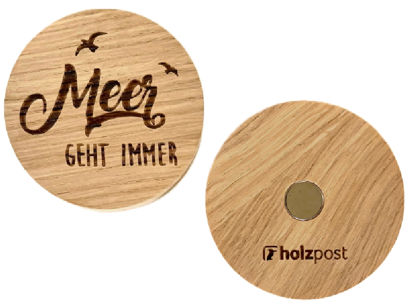 Meer geht immer Magnet aus Holz - Motiv: Meer geht immer