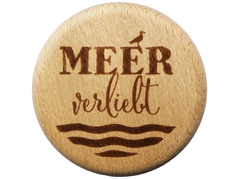 Meer verliebt Glasdeckel aus Holz - Motiv:Meer verliebt