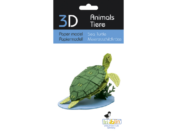 Meeresschildkröte Fridolin - 3D Papiermodell - Motiv: Meeresschildkröte