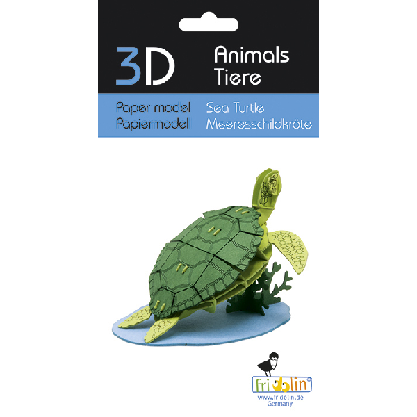 Meeresschildkröte Fridolin - 3D Papiermodell - Motiv: Meeresschildkröte