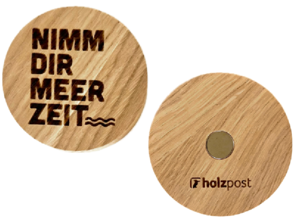 Meerzeit Magnet aus Holz - Motiv: Meerzeit