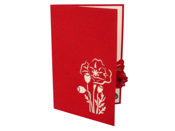 3D Klappkarte Mohnblumen rot