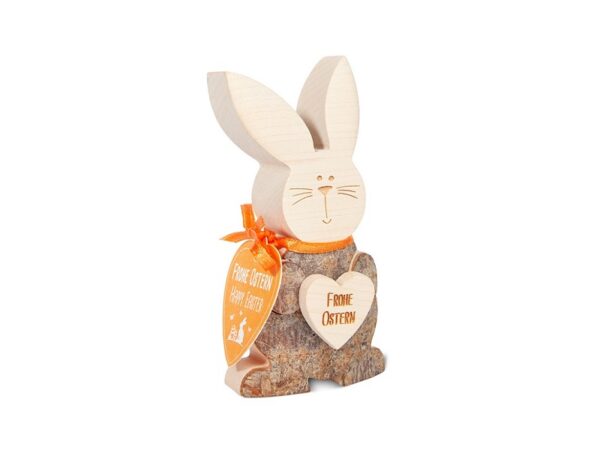 Holzfigur: Osterhase: Frohe Ostern