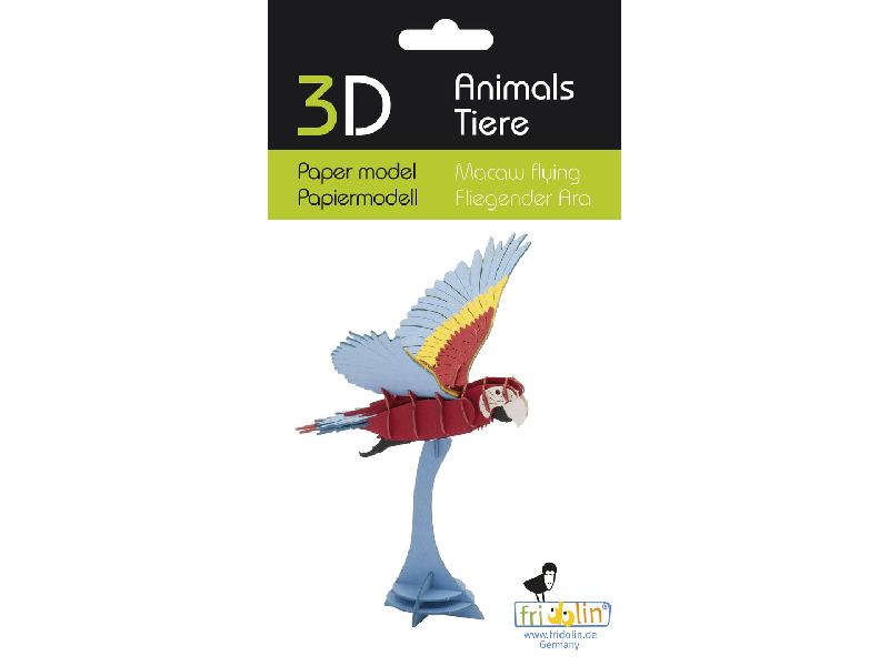 Papagei Ara Fridolin - 3D Papiermodell - Motiv: Papagei Ara