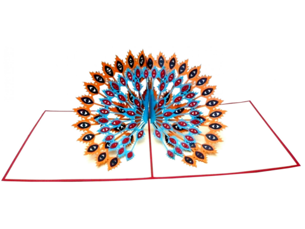 Klappkarte: Pfau