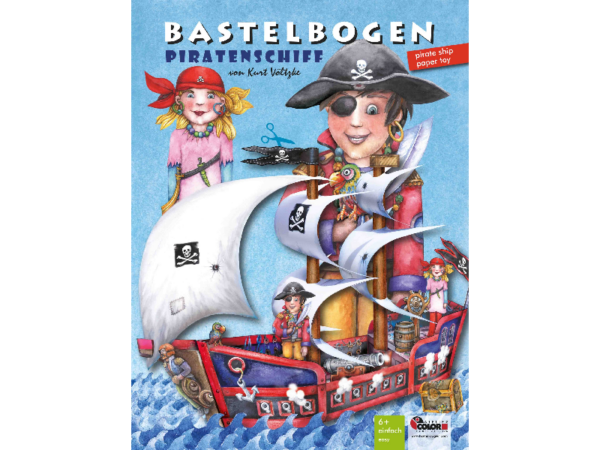 Bastellbogen aus Papier - Motiv: Piratenschiff