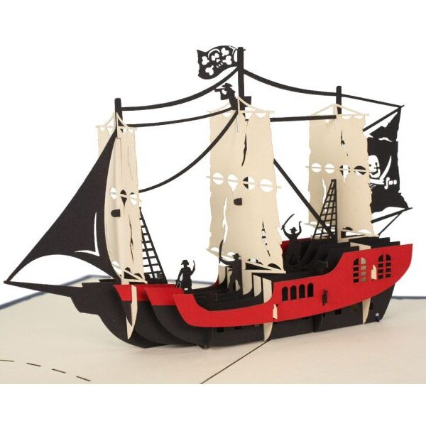 Klappkarte: Piratenschiff