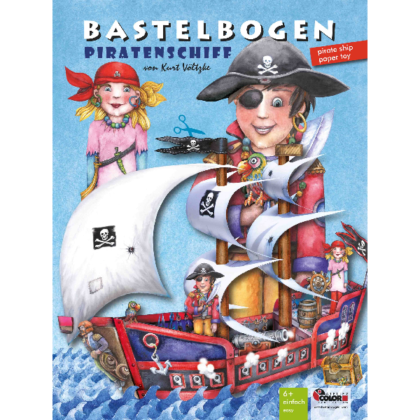 Piratenschiff Bastellbogen aus Papier - Motiv: Piratenschiff