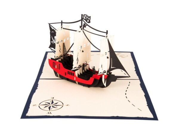Klappkarte: Piratenschiff